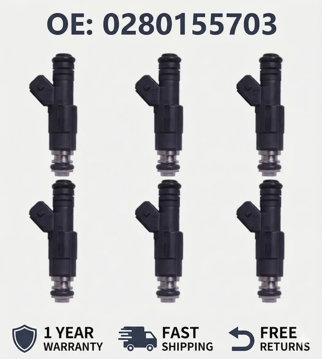 

6x Reman Fuel Injectors 0280155703 For Jeep Cherokee Wrangler 4.0L Upgrade