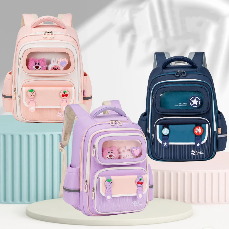 

school bag Kids backpack water proof Preschool Ages 6-18 Spine protection Reduce the burden Large capacity