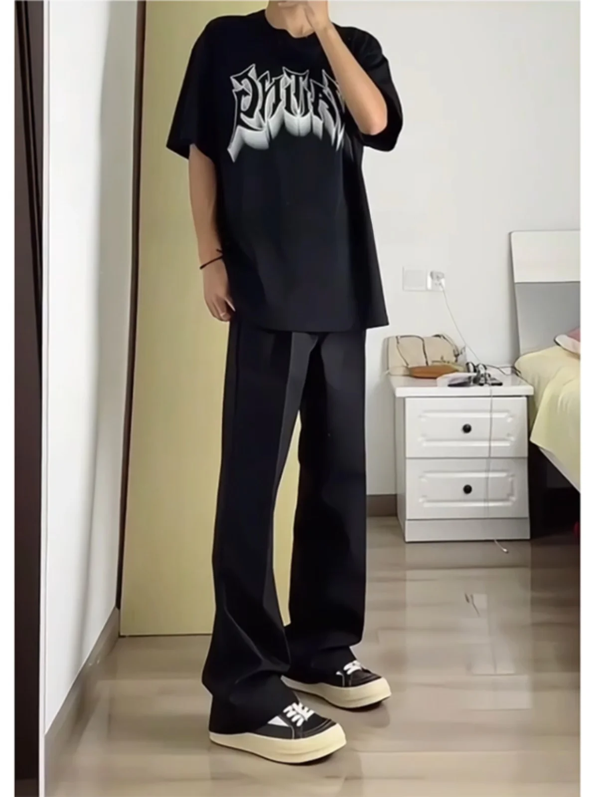 

Мужские брюки Bla Straight Leg: американские повседневные брюки, широкие брюки-костюмные, свободного кроя, Haome Trousers