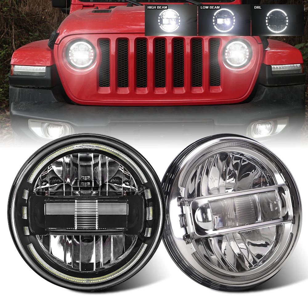 

7Inch Led Headlamp Accessories Dot Approved Kingkong Headlight 7" for Jeep Wrangler Hummer H1 H2 Thar Harley Davidson Motorcycle