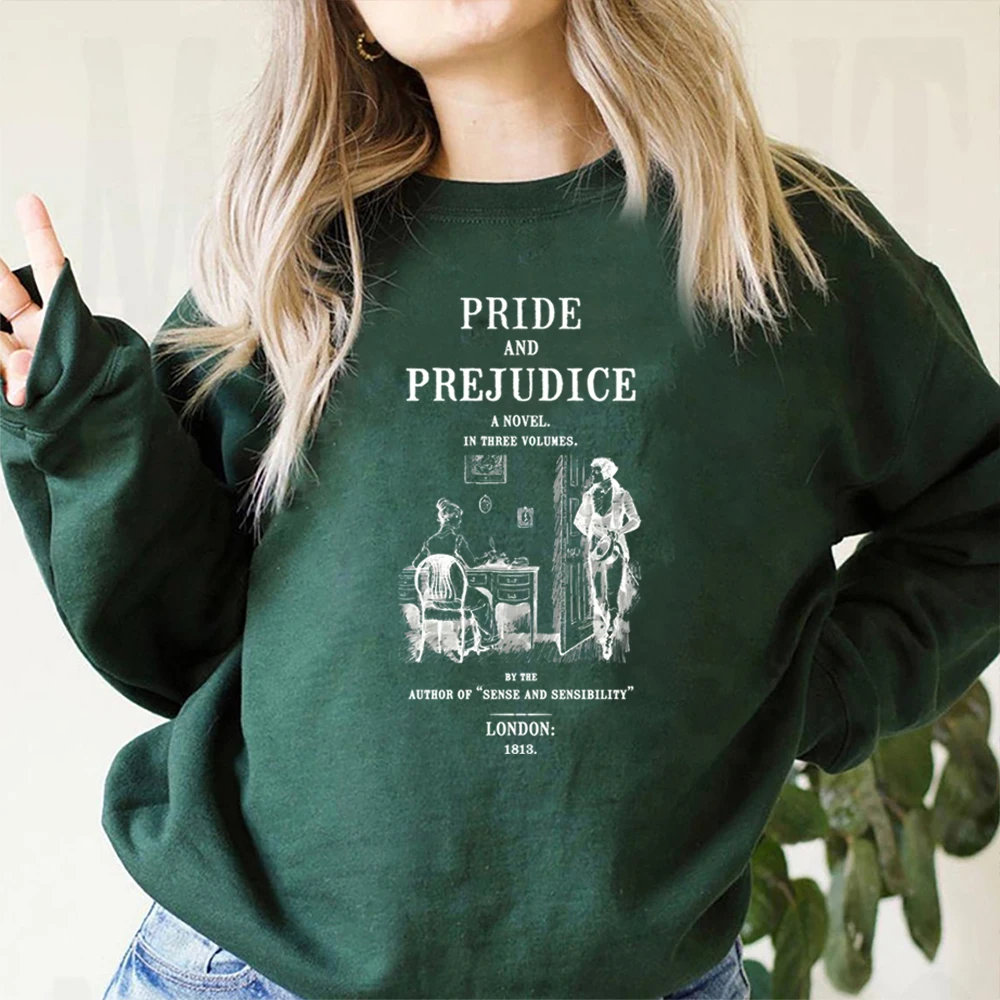 Pride and Prejudice Sweatshirt Jane Austen Hoodie Literary Bookish Sweater Pemberley Jumper Jane Austen Fan Crewneck Sweatshirts