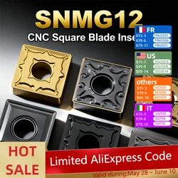 10pcs SNMG120404 SNMG120408 Carbide Insert for MSDNN MSSNR External Turning Tool SNMG R-S/L-S Blade Stainless Steel Cutter CNC L