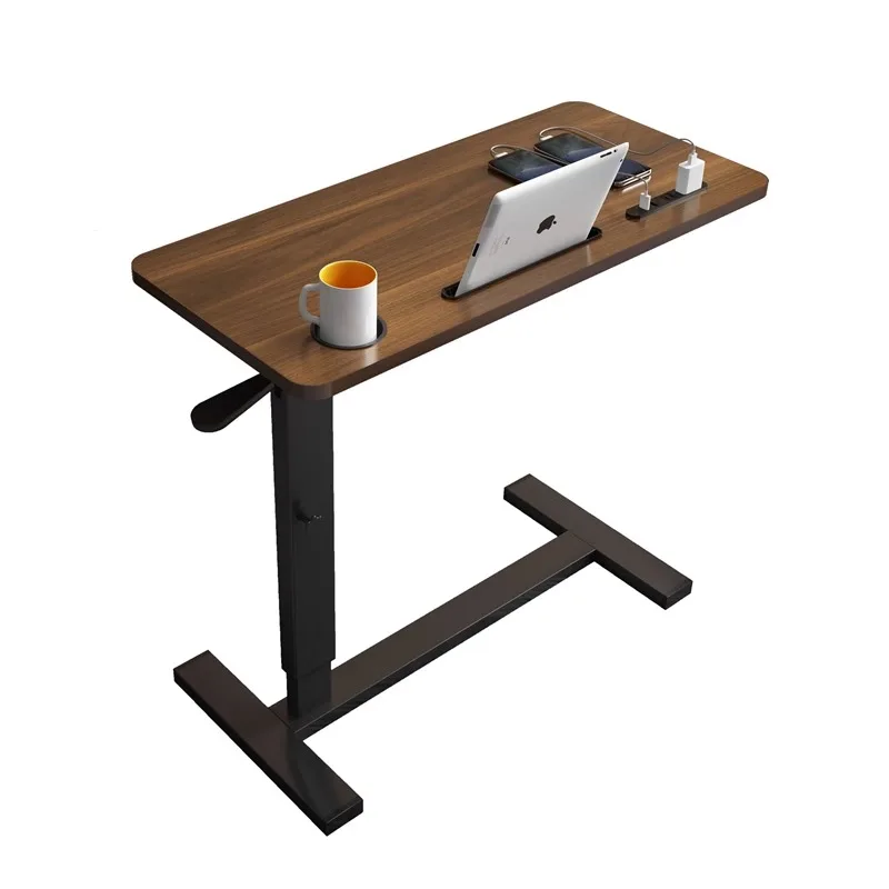 

Solid wood bed, side table, bed desk, removable laptop, computer table can be lifted and lowered