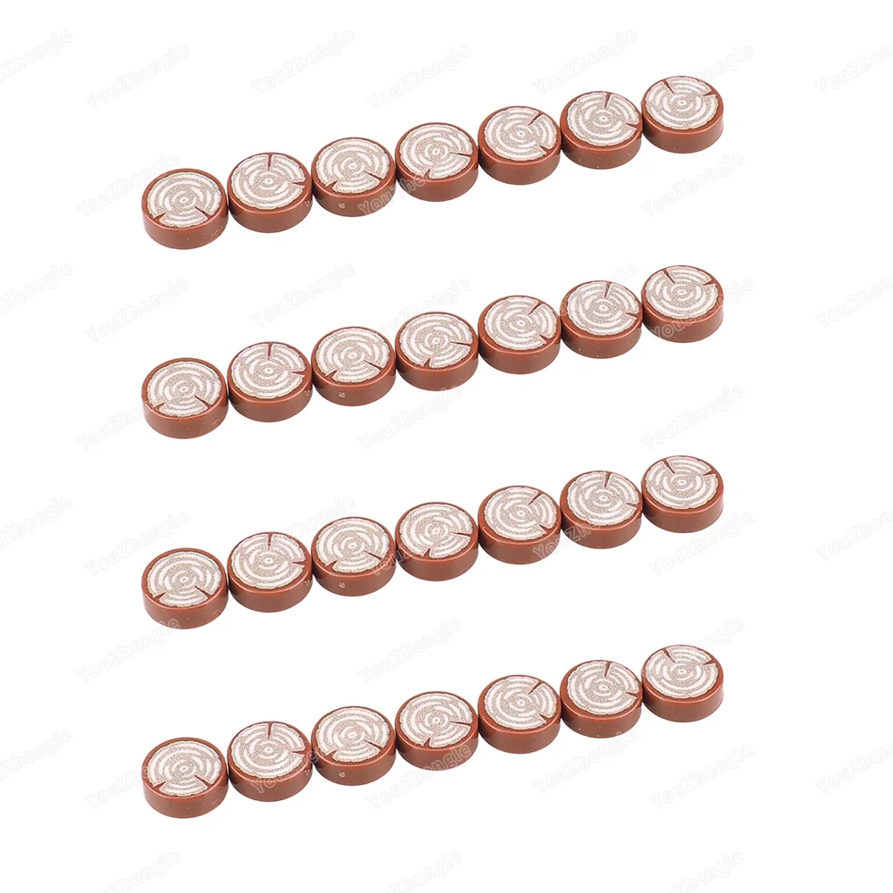 98138pb042 Baumstumpf Holzmaserung Muster Gedruckt Baustein Tiles1x1 Teile Zusammengebaute MOC Figuren Szene Modell Geschenke Jungen Spielzeug