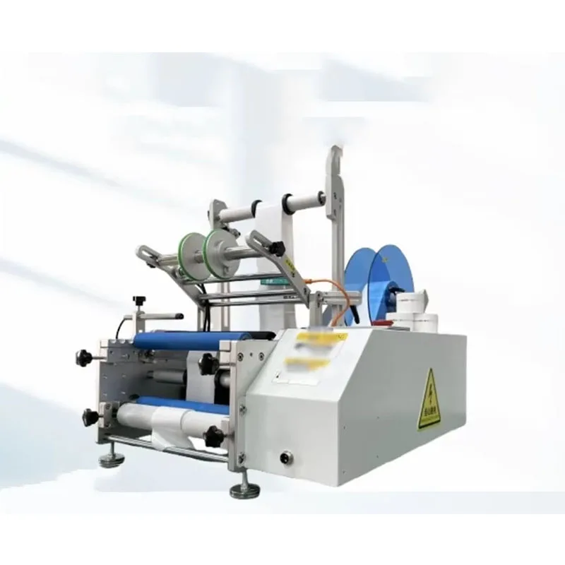 Portable Semi Automatic Labeling Machine Round Bottle Plastic Water Bottle Jar Label Applicator Machine