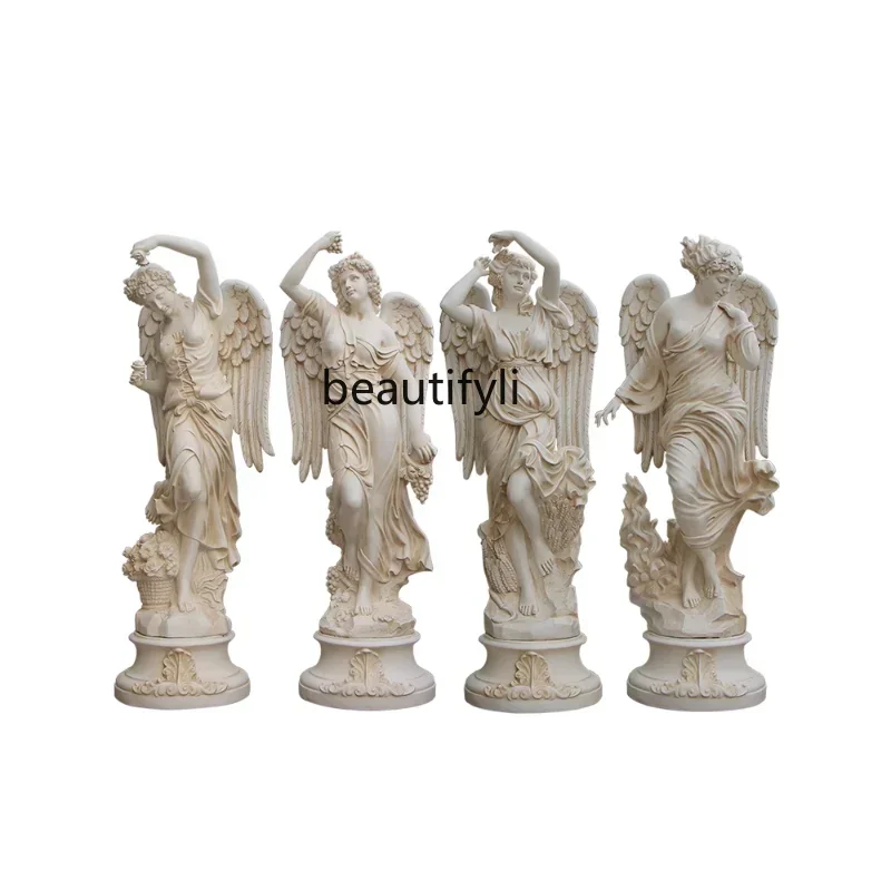 Floor-Standing European Character Angel Four Seasons Goddess Sculpture Garden Beauty Wedding FRP Ornaments desk decoration