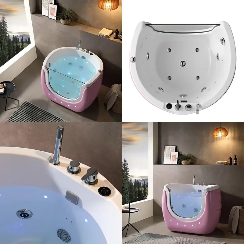 Freestanding Modern Baby Ozone Bath Tub Spa with Whirlpool Massage Soaking Function for Bathroom