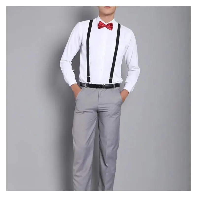 새로운 패션 디자인 unisex 클립 온 교정기 탄성 슬림 서스펜더 y 백 서스펜더 남성 바지 unisex 스타일 의류 액세서리