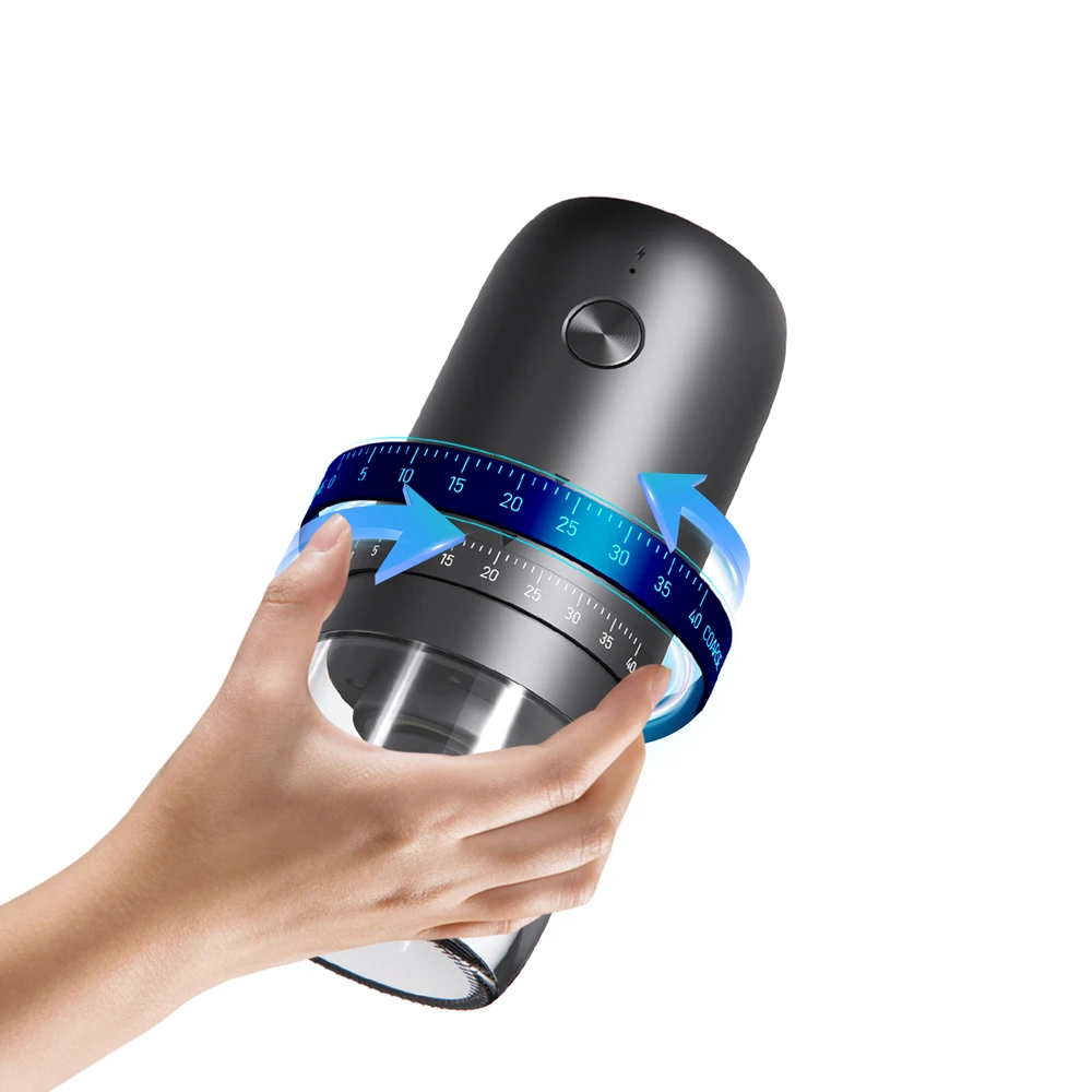 New Portable USB Electric Coffee Bean Grinder 40 Gears External Adjustable Rechargeable Grinders Household Mini Coffee Machine