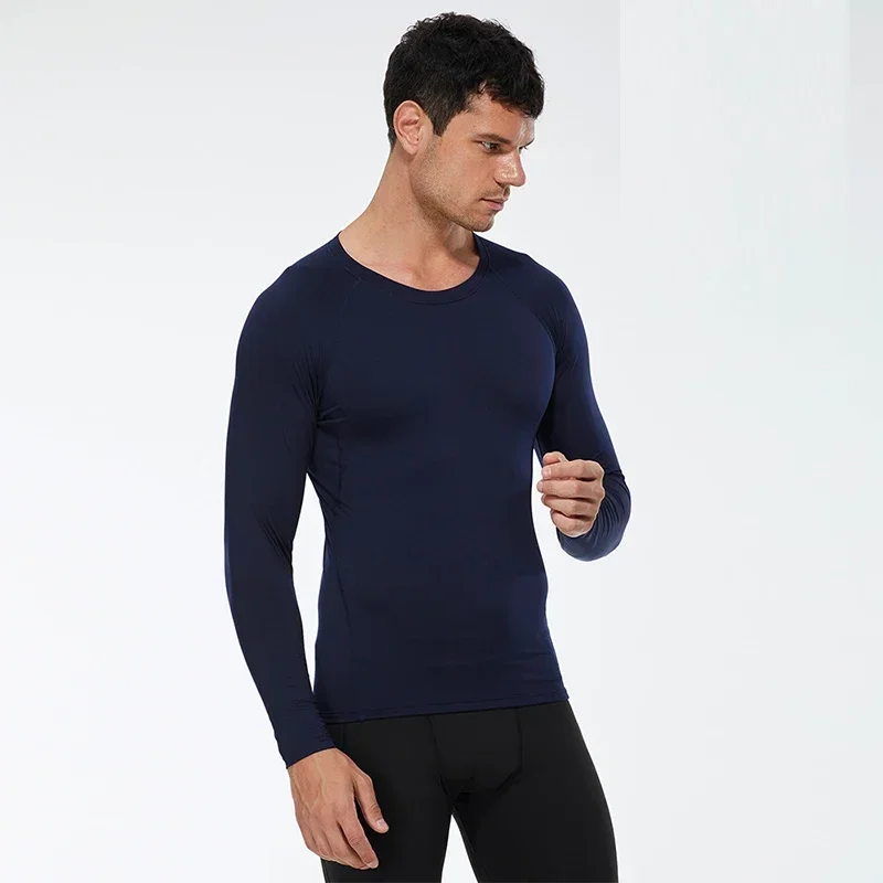 Men Thermal Underwear Winter Thermo Shirt Tops Fleece Undershirts Warm Sleepwear Elastic Long Johns Inner Wear Thermal Clothing