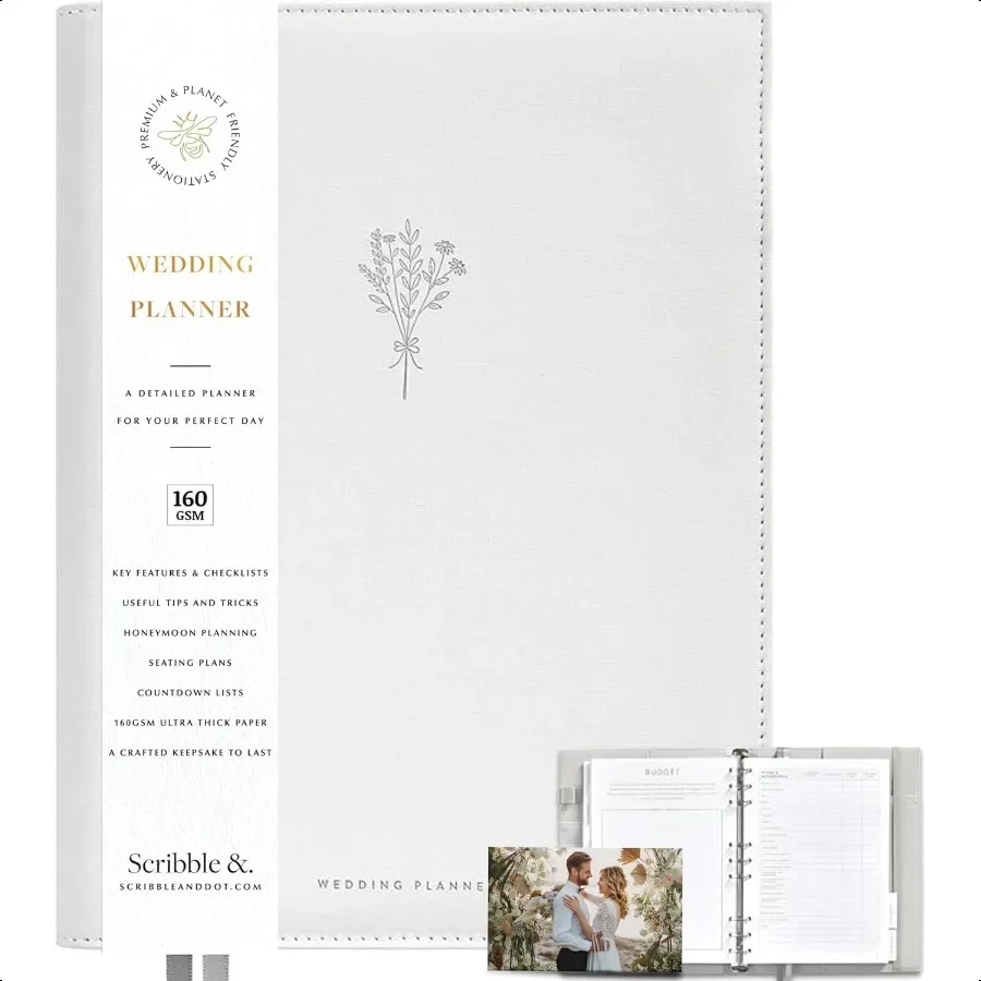 

Award Winning Elegant Wedding Binder and Organizer for the Bride Tissue Wrapped Cushioned Cover Engagement Gift This Elegantly