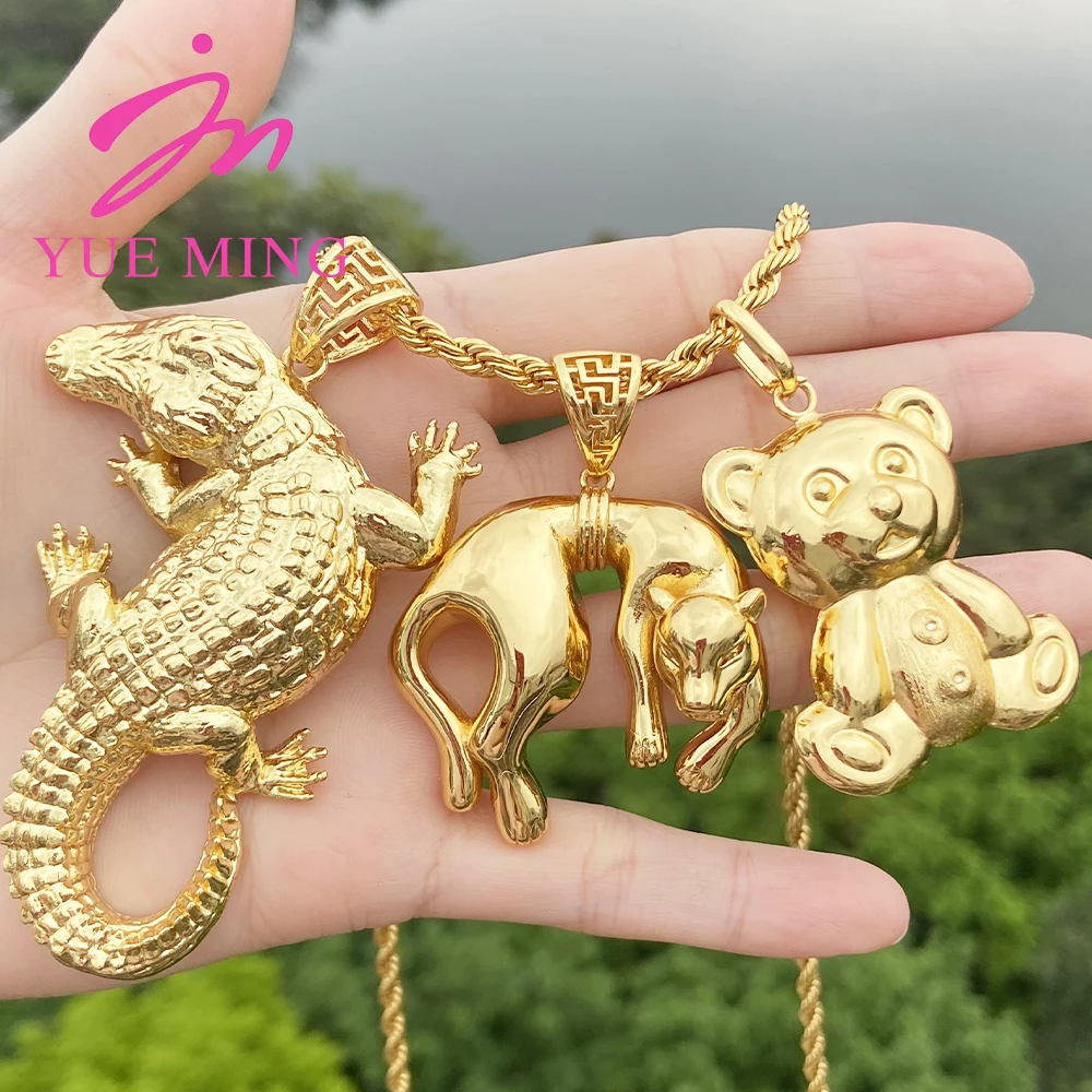 3 stücke Anhänger mit 60cm Kette für Frauen Männer 18k vergoldet Kupfer Tier Muster Anhänger Modeschmuck täglichen Verschleiß Jubiläum