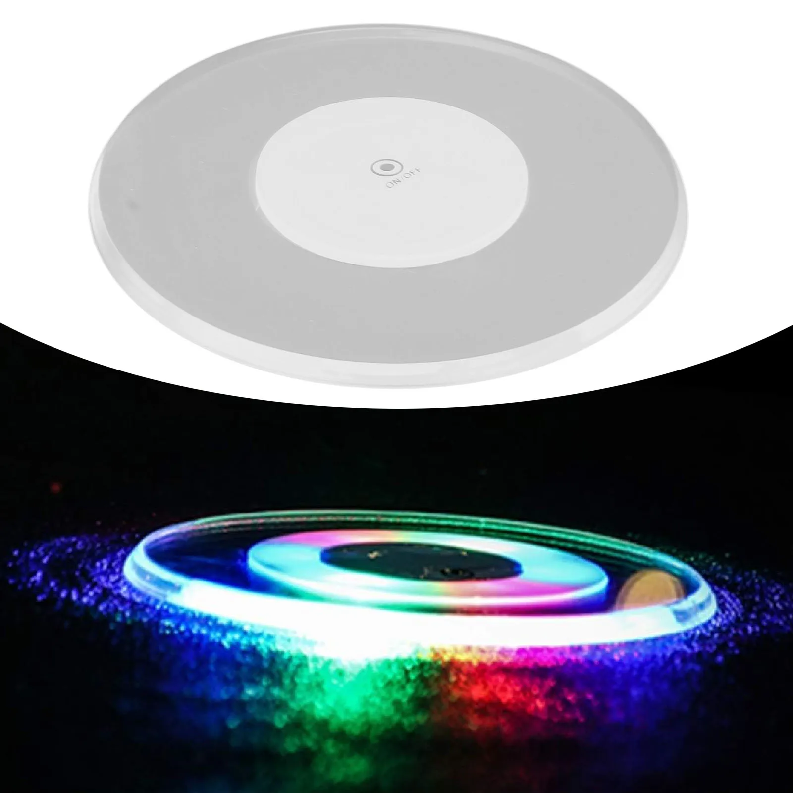 ZK40 LED Light Cup Coaster 3 Modes Round Shaped Colorful Lighting Acrylic Cocktail Coaster for Bar Club