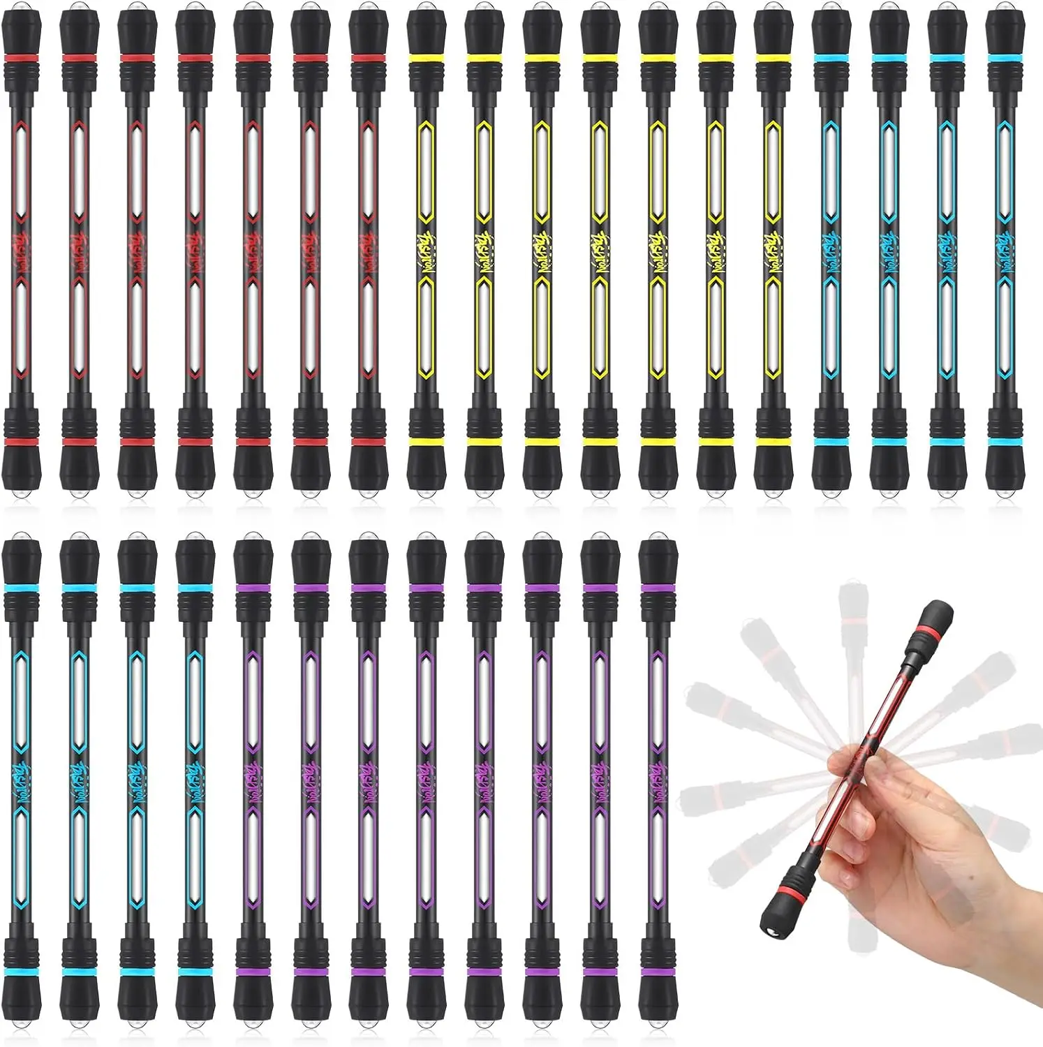 12/20Pcs Stress Relief Spinner Pen Adult Kids Antistress Spinning Pen Fidget Spinner Anti-slip Hand Spinner Stress Toy Ballpoint