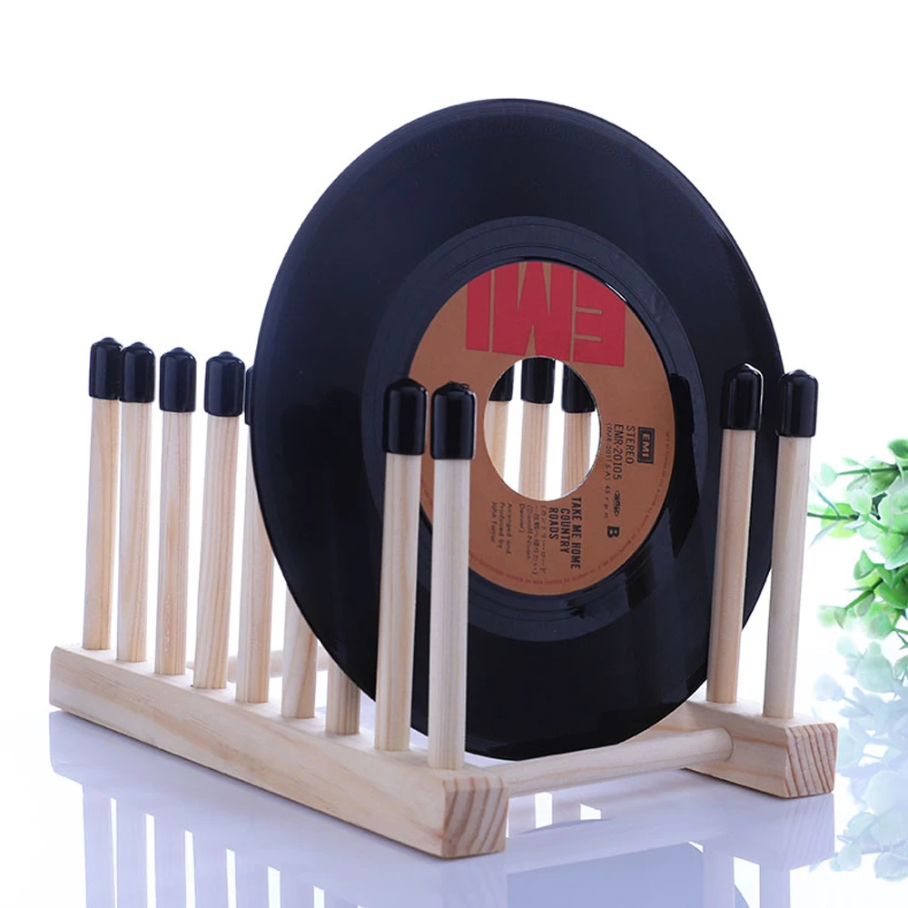 

Bamboo Wood LP Record Drying Rack & Display Storage Stand Natural Material Vinyl Organizer