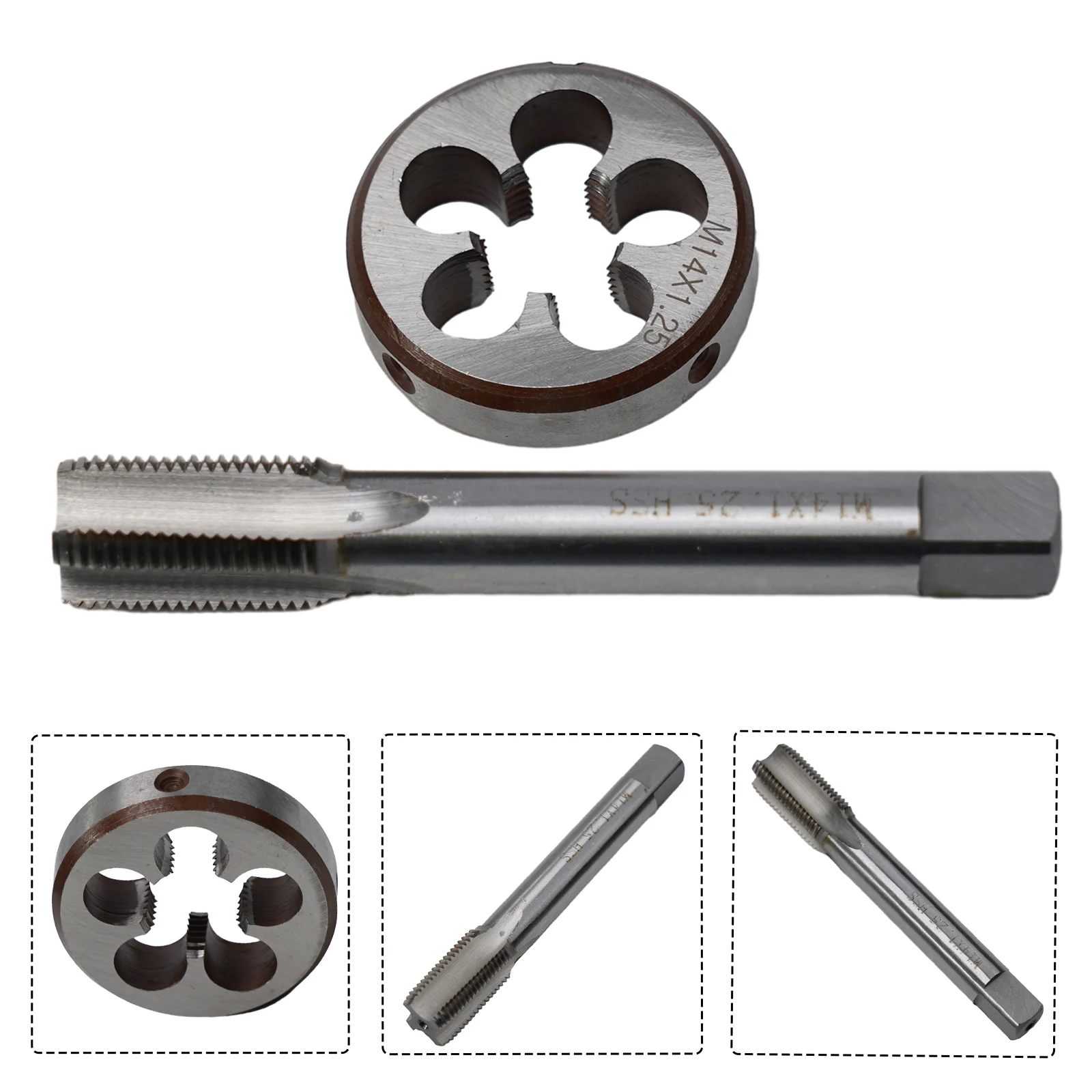 Imagem -05 - Hand Tap And Die Fine Thread Left Hand Tap Peças de Reposição Acessórios Conjunto 14 mm x 125 lh