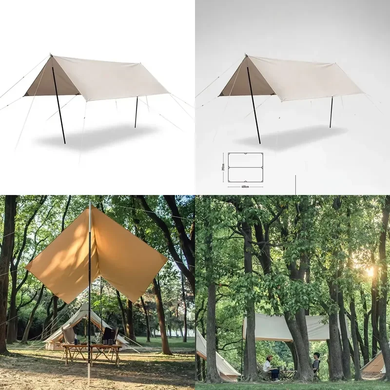 Naturehike Outdoor Glamping Camping Supple Cotton Tarp Sun Shelter Awning Canopy Tarp Tent