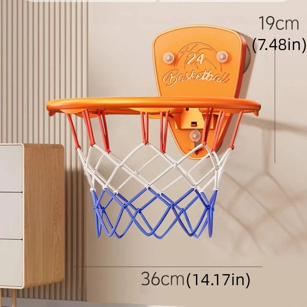 Set di giocattoli da basket pieghevoli per bambini Installazione senza trapano Palla gonfiabile per canestro da basket per bambini con animali dei cartoni animati