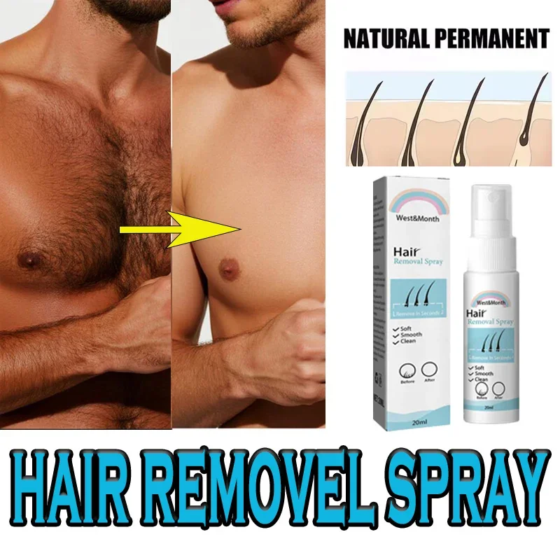 بخاخ إزالة الشعر، منتجات العناية بالشعر اللطيفة لإزالة الشعر للبشرة الناعمة الحريرية على أرجل الذراع والجسم للرجال والنساء