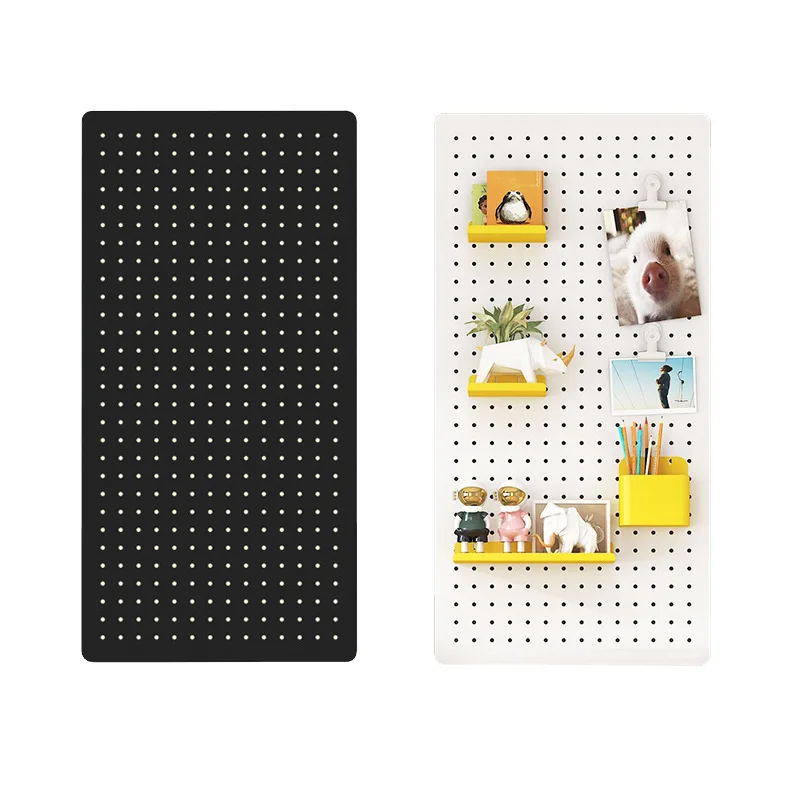 DIY Wall Shelf Home Decor Organizer Accessories Punch-Free Side Hole Plates Wall Hanging Pegboard Organizer Plastic Hole Board