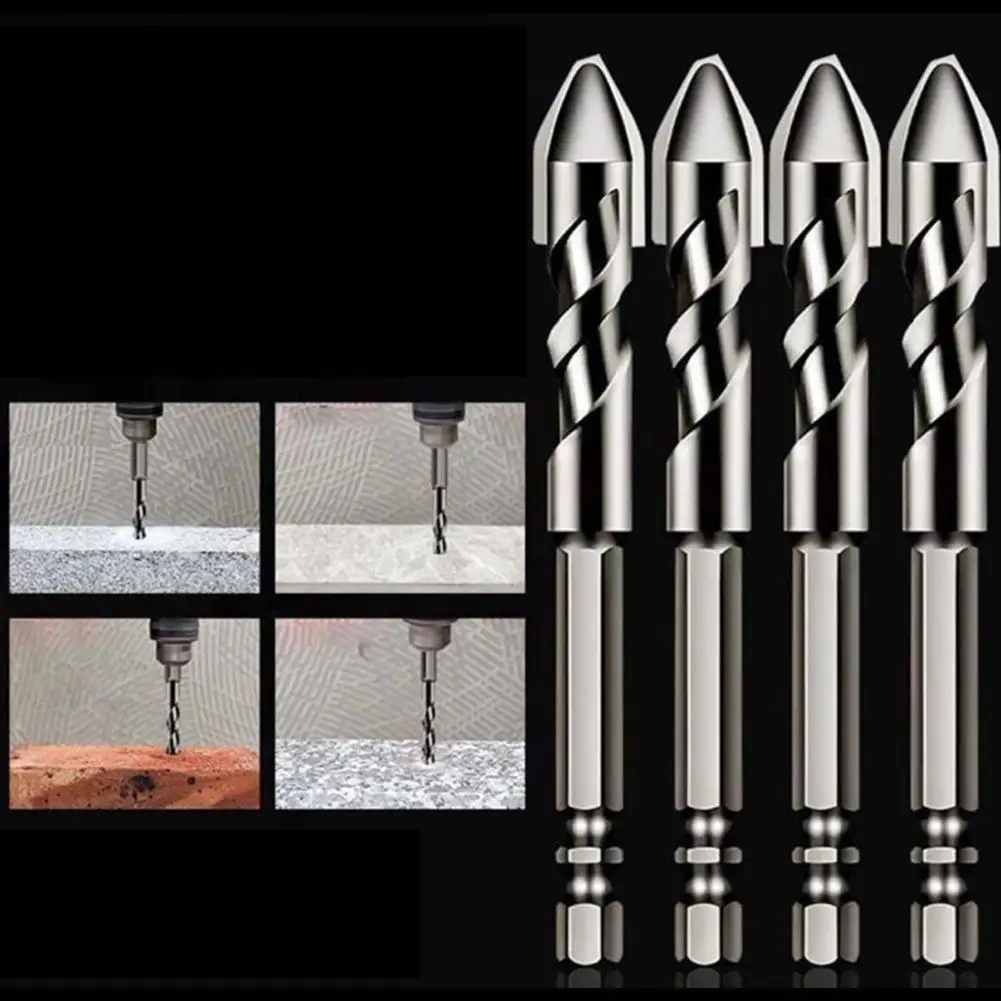 3/4/5 Stuks Excentrische Spiraalboor 6mm/8mm/10mm/12mm Hoge Hardheid Boren Metalen Spiraalboren Voor Glas/Tegel/Hout D0V1