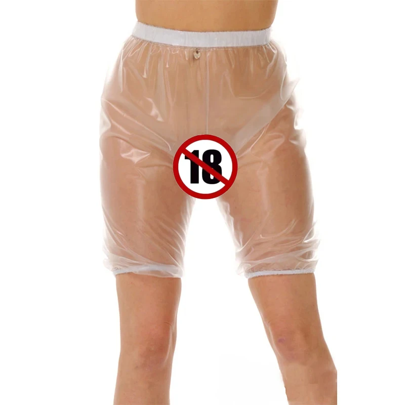 Women Gothic PVC Transparent Shorts Wet Look Shiny Patent Leather Shorts Fashion High Waist TPU Hot Pants Custom New Clubwear