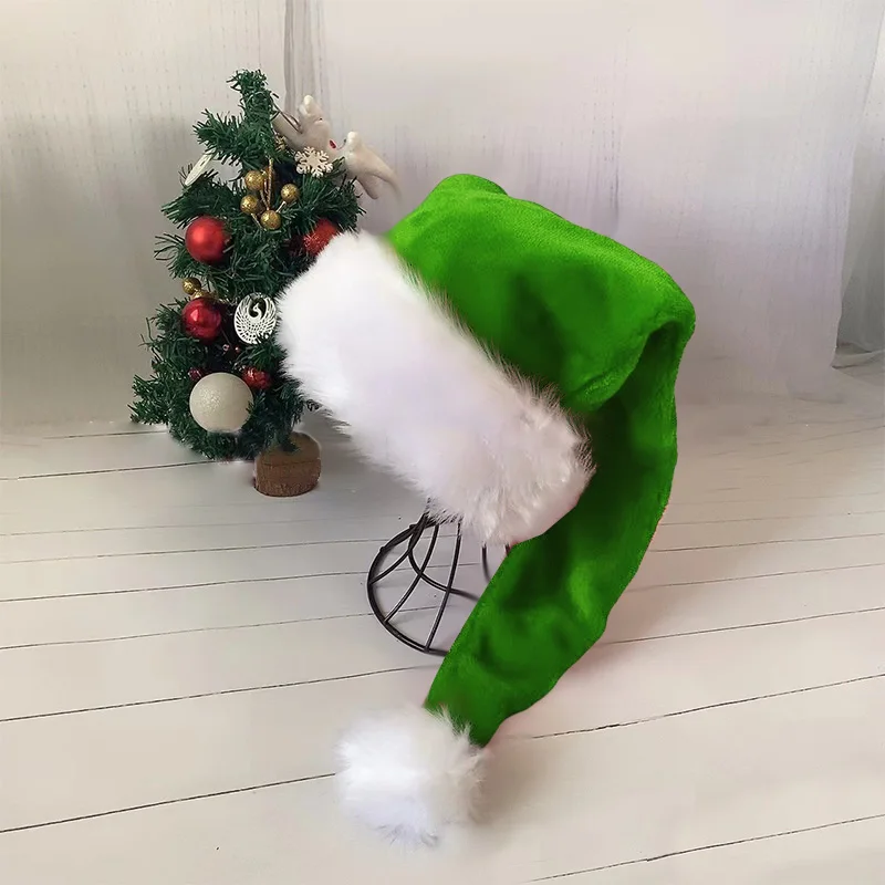 Christmas Hats New Year Thick Plush Hat Adults Kids Hat Christmas Decorations for Home Xmas Santa Claus Gifts Warm Winter Cap