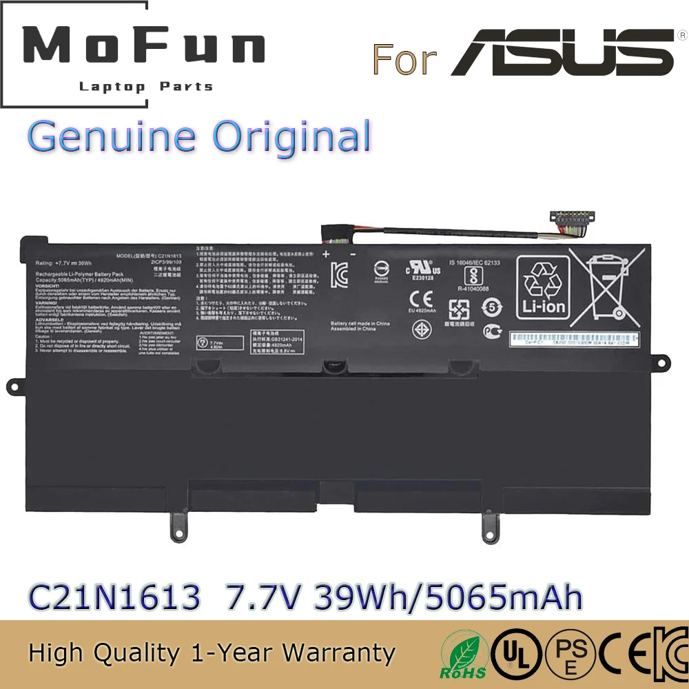 

Brand New Original C21N1613 7.7V 39Wh Laptop Battery for ASUS Chromebook Flip C302C C302CA-1A C302CA-GU001 0B200-02280000