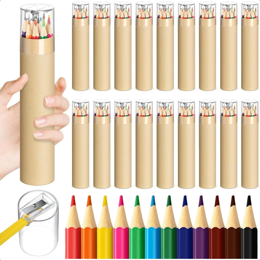 

6 Pack Colored Pencils Bulk with Sharpener Colored Pencils for 12 Assorted Color Portable Presharpened Coloring Pencil Party Fa
