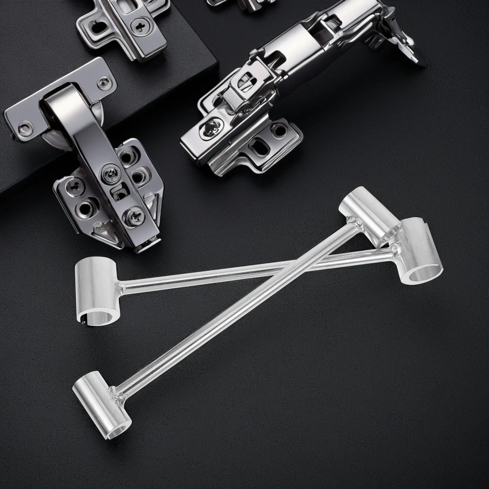 2Pcs Hinge Adjustment Wrench Set Precision Control Tool for Doors Cabinets Ergonomic Portable Heavy Duty Mechanic