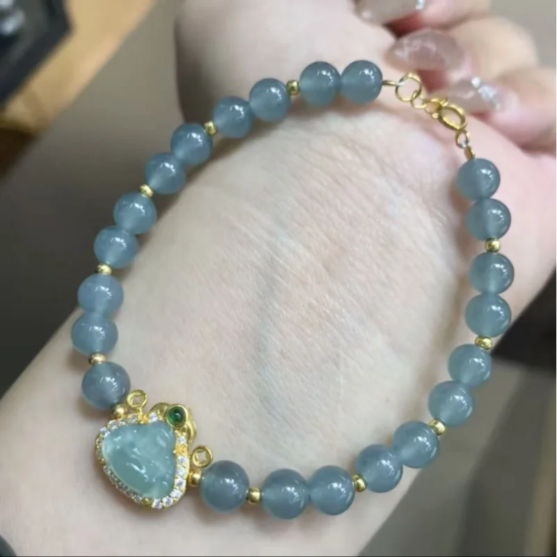 Natural Jadeite A-grade design bracelet with good texture, icy translucency, and beautiful color