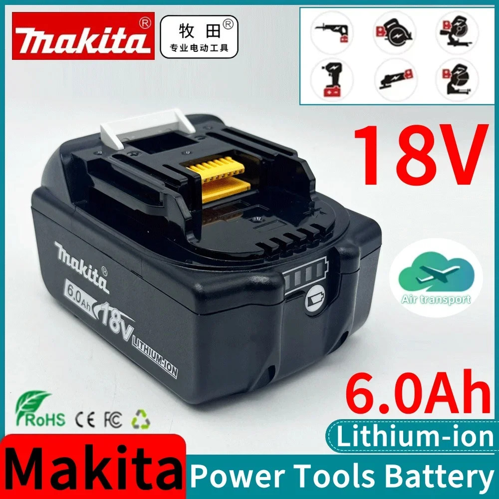 

Genuine With Charger BL1860 Rechargeable Battery 18V 6.0Ah Lithium-Ion for Makita 18v Battery 6Ah BL1850 BL1880 BL1860B LXT400