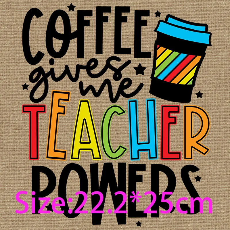 T-Shirt Transfer Coffee Warms The Soul Skull Teacher Coffee Life Coffee Gives Me Teacher Powers Niestandardowe etykiety