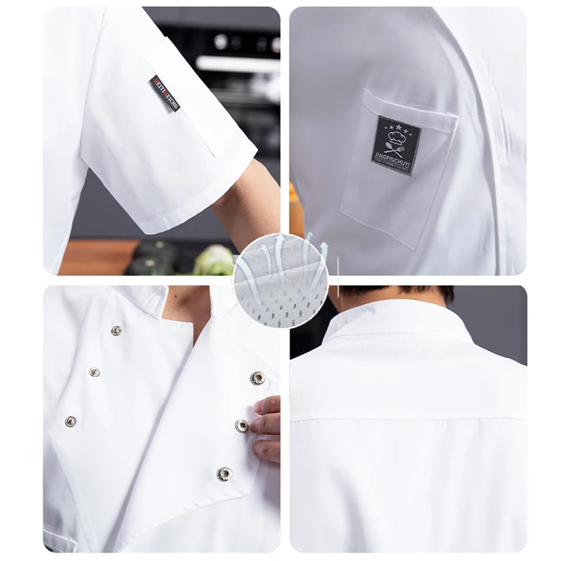 Service alimentaire uniforme de cuisine hôtel cantine dos cuisine Chef vêtements de travail hommes femmes Restaurant cuisinier chemises boulanger salopette