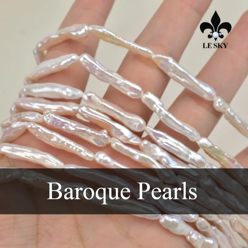 

Natural Freshwater Real Pearl Bead Toothpick Pearl Loose Beaded for Making DIY Jewelry Necklace Bracelet Accessories 6x20mm