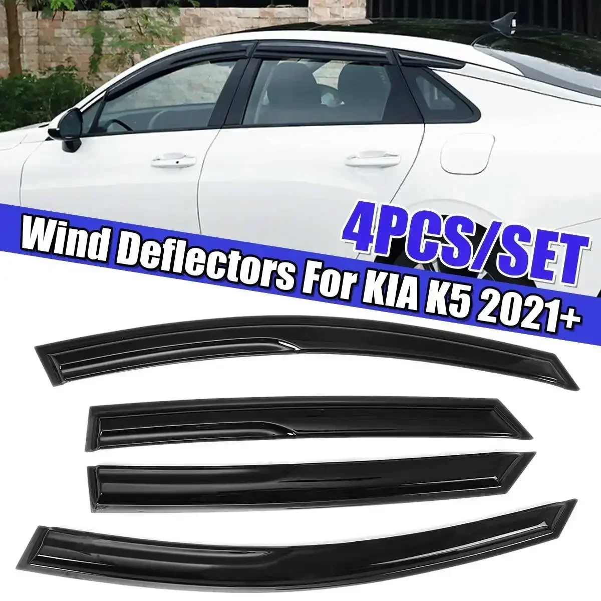 

Door Visor For KIA K5 2021 2022 Sun Rain Guards Weathershield Weather Shields Side Window Deflector