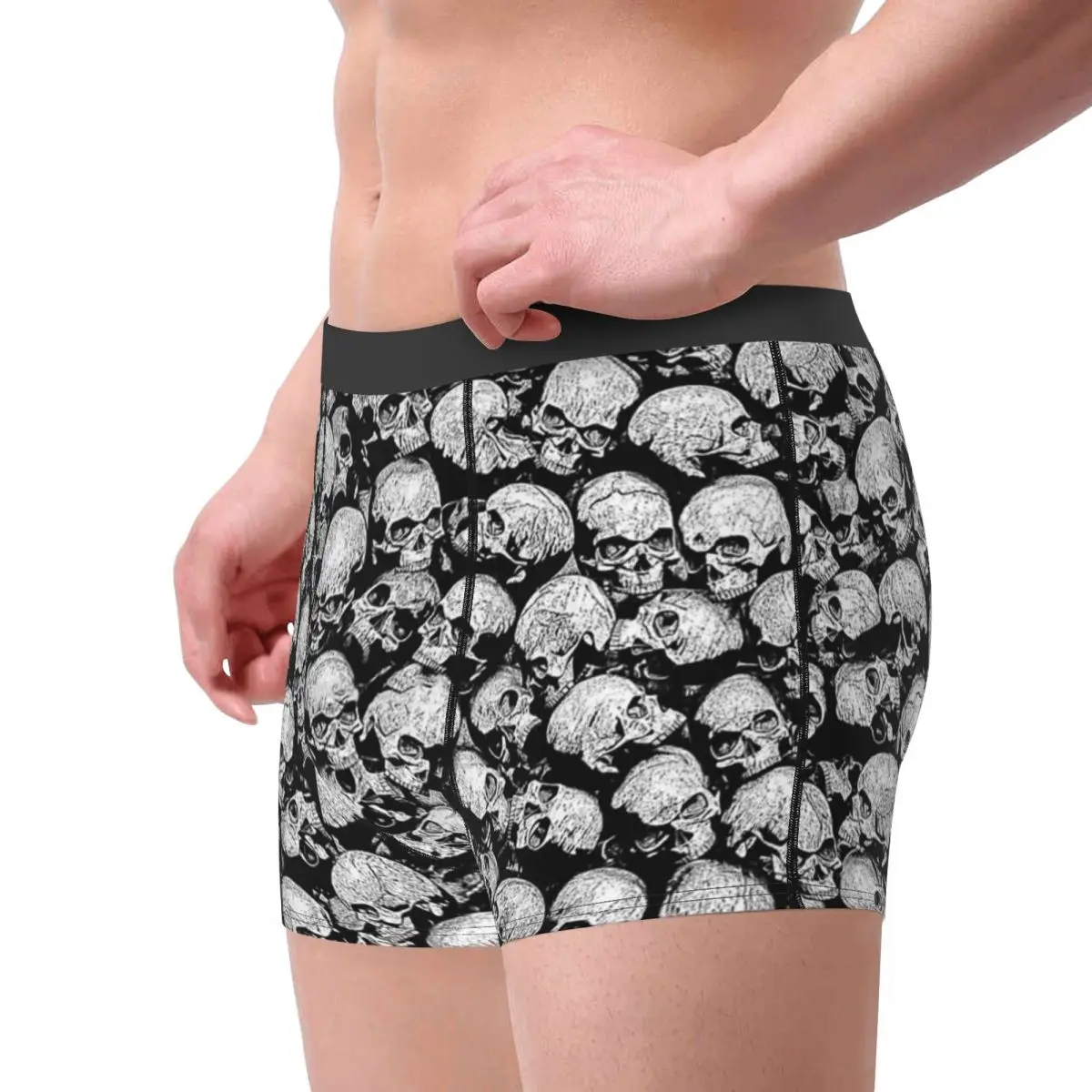 Men Totally Gothic Boxer Shorts Panties Soft Underwear Skeleton Skull Male Hot Underpants