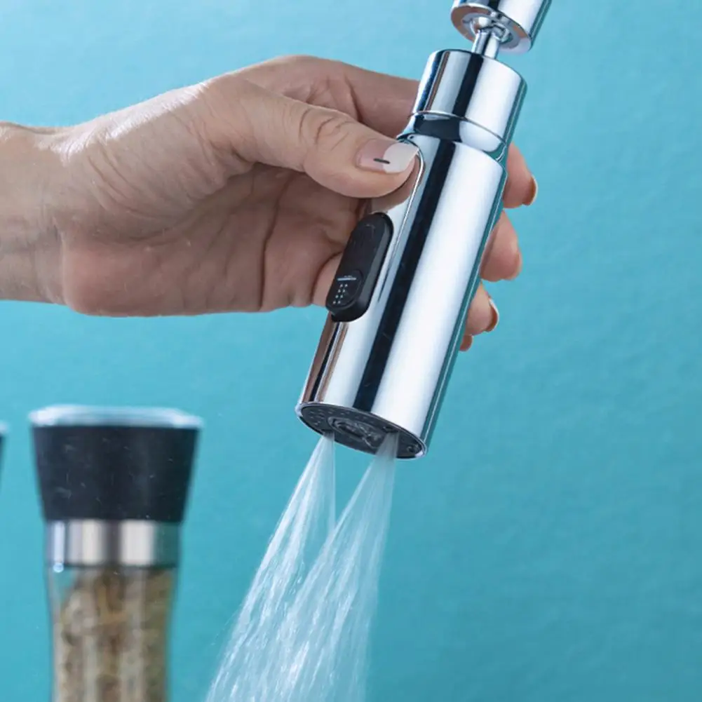 Spray Mode Kitchen Sink Sprayer Kitchen Faucet Extender Aerator 3-function Splash Proof Spout 360 Degree Swivel Tap Spray Head
