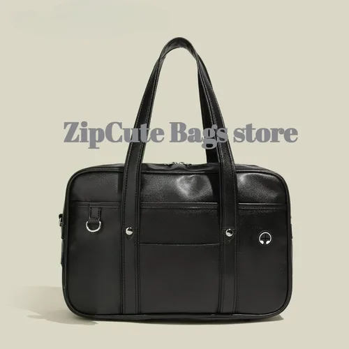 Imagen 2 del producto Bolso de uniforme JK de estudiante bidimensional japonés, mochila escolar de PU para chica, bolso de mensajero impermeable resistente al desgaste de un solo hombro