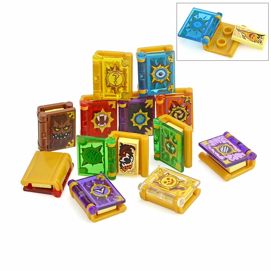 12 teile/satz Spielzeug magische Bücher Ziegel moc Figur Zubehör diy Stadt Freund pädagogische Kits Spielzeug für Kinder Bausteine Buch