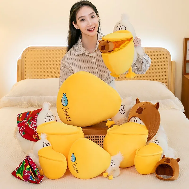 MINISO 30/50cm New Greedy Pelican Series Big Mouth Bird Children's Plush Toy Pelican Bird Plush Doll for Girls