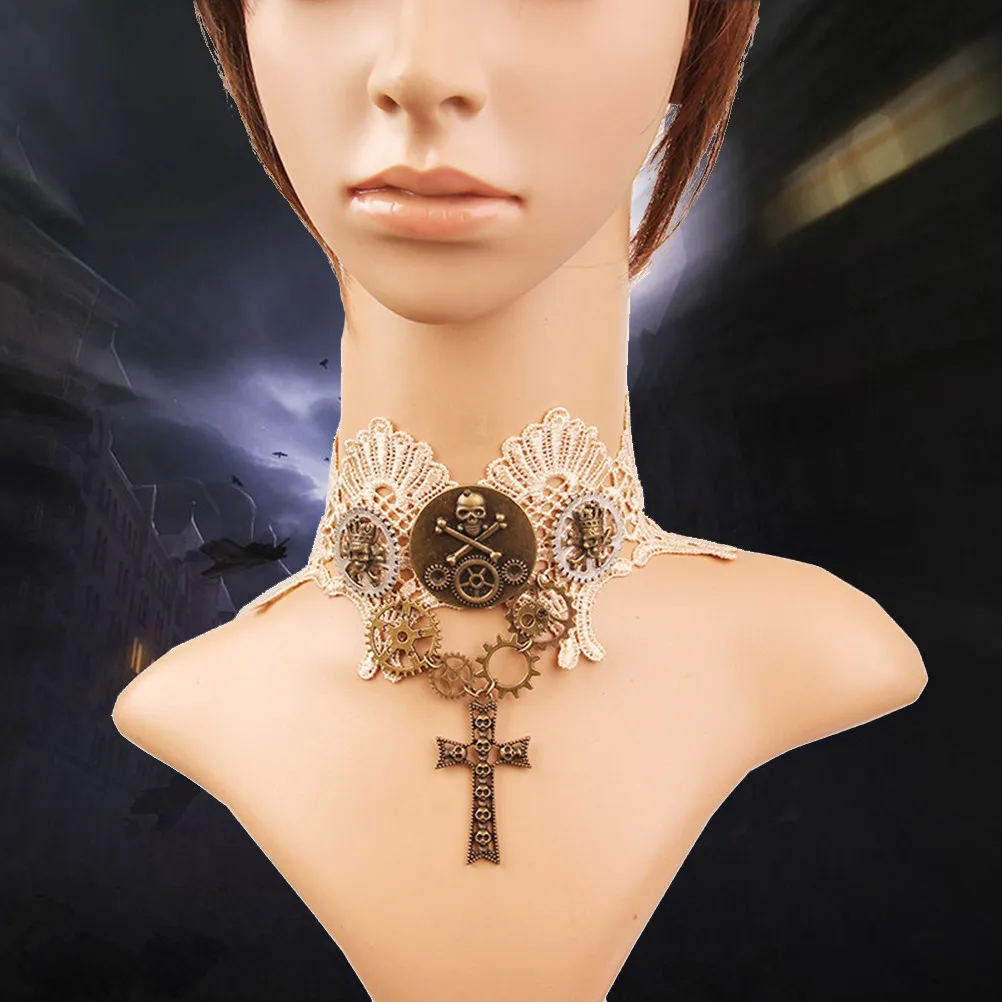 Lace Choker Necklaces For Photo Shoot Accessory New Year Party Accessories Retro Skull Women Elegant Lightweight