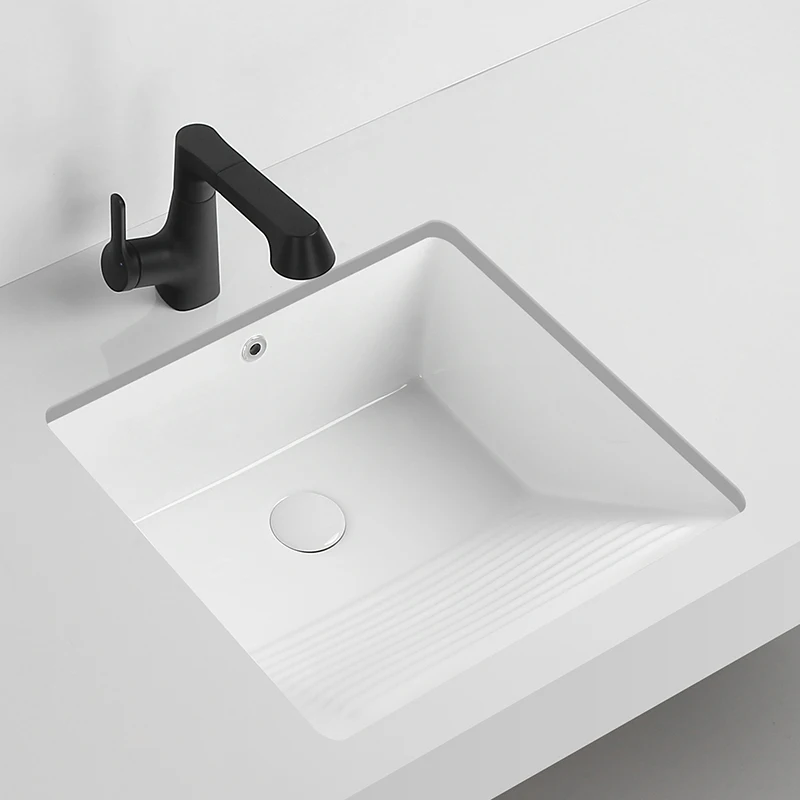 

Simple and deepened under-stage laundry basin Balcony wash basin Ceramic with washboard laundry basin Embedded laundry sink