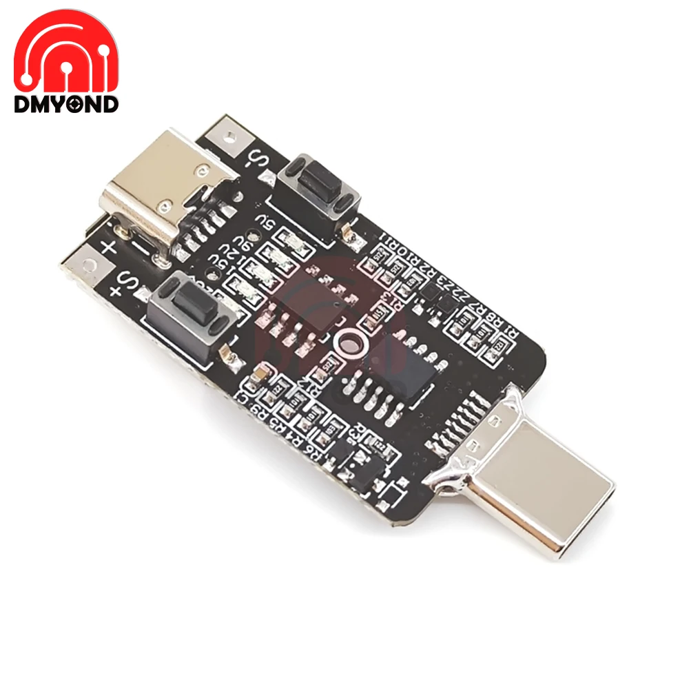 

USB-C PD QC Trigger 9V 12V 15V 20V DC Adjustable Voltage Power Module 5A Type-C Input Module with E-Mark