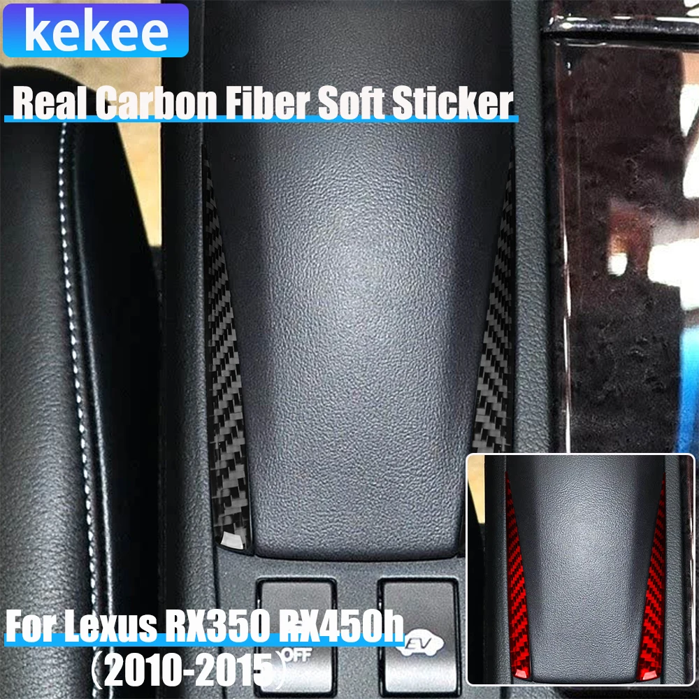 

Автомобильные аксессуары из настоящего углеродного волокна, подлокотник центральной консоли, боковая крышка, мягкая наклейка для Lexus RX350 RX450h 2012 2013 2014 2015