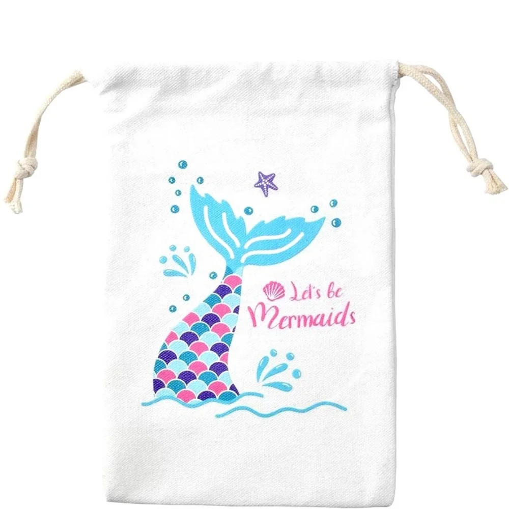 20pcs Mermaid Party gift Bags Under The Sea Ocean pool kid Girl first 1st 2nd 3rd 4th 5th Birthday Baby Shower decoration Favor