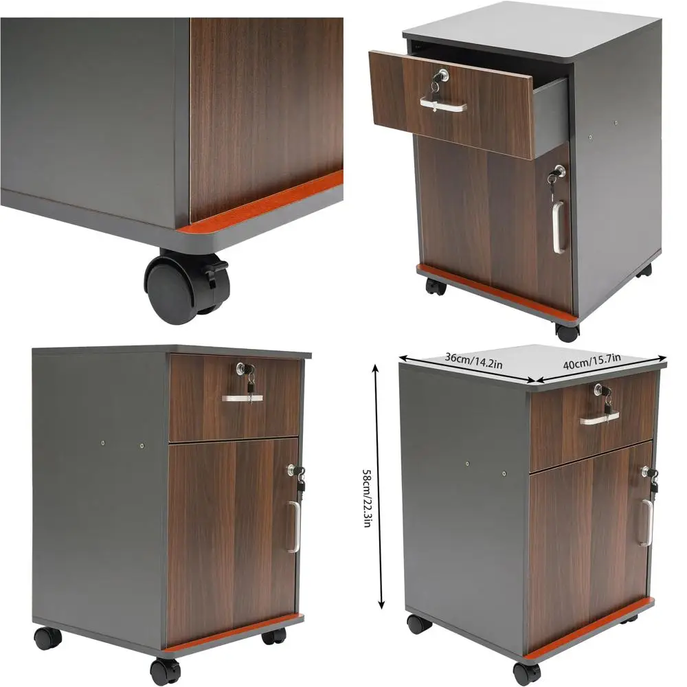 

Secure Vertical File Storage Cabinets with Rolling Printer Stand