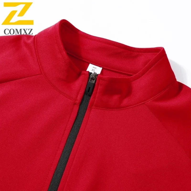 COMXZ معطف رياضي رجالي ربيع الخريف تشغيل أفضل 2025 موضة جديدة فضفاضة تناسب سترة غير رسمية الوقوف طوق بلون سترة هوديي #4