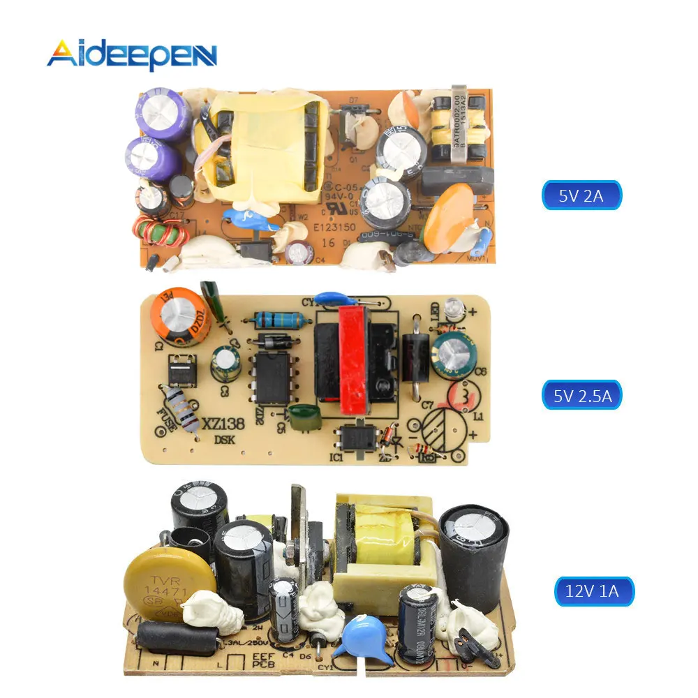 AC-DC 5V 2A 2000mA / 5V 2.5A / 12V 1A / 5V 600mA Switch Power Supply Module For Replace Repair LED Power Supply Board 110V 220V