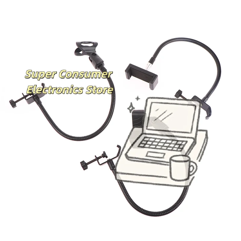 Flexible Microphone Gooseneck  phone Stand with Desk Clamp for Radio Broadcasting Studio Live Equipment Stations